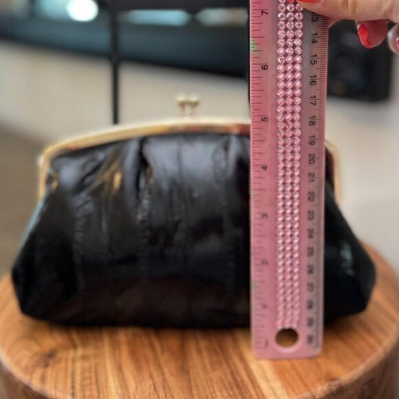 Vintage Black Eel Skin Coin Purse & Lipstick Case Set NWOT - Picture 10 of 11